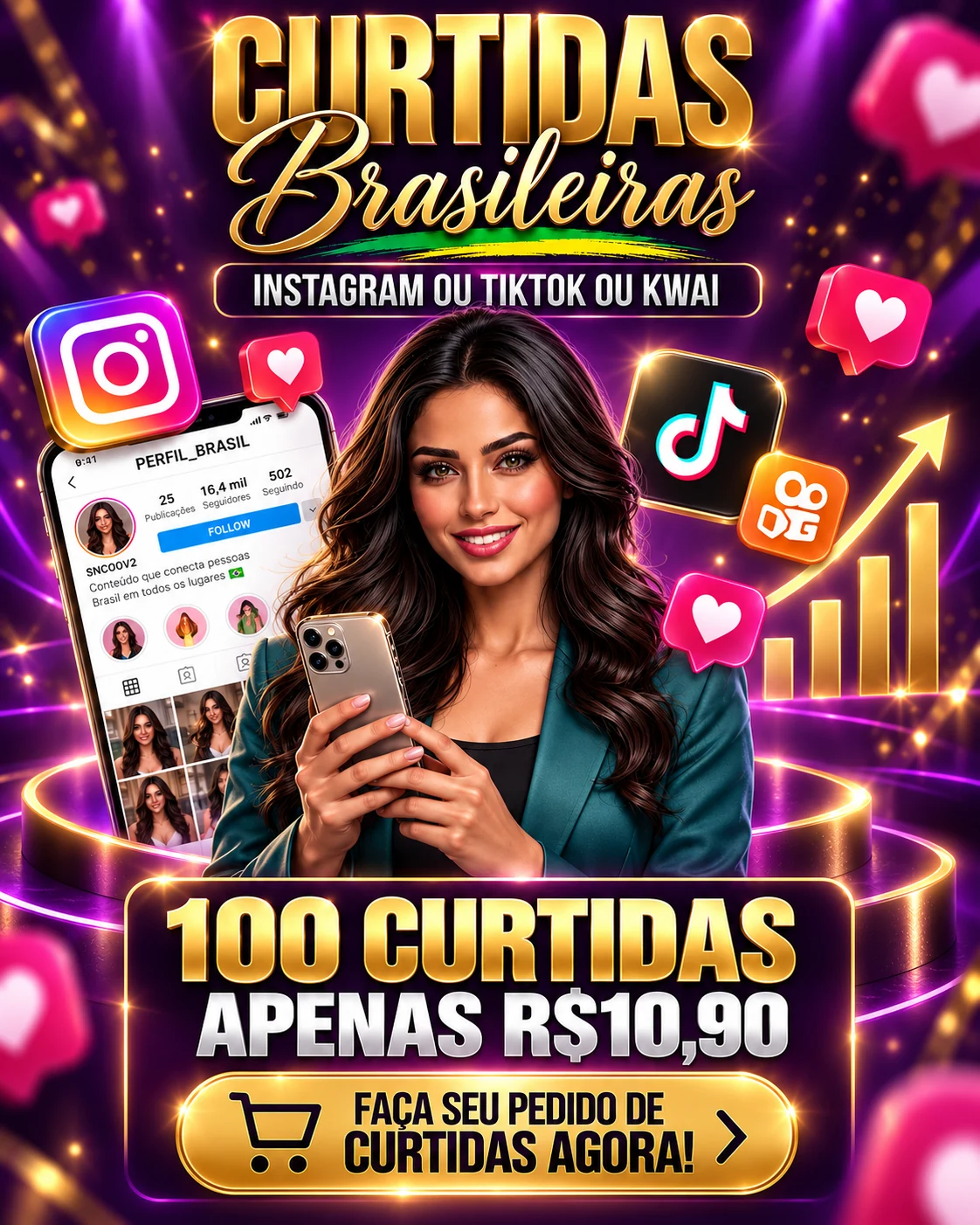 Oferta Curtidas Brasileiras EiViralizeii